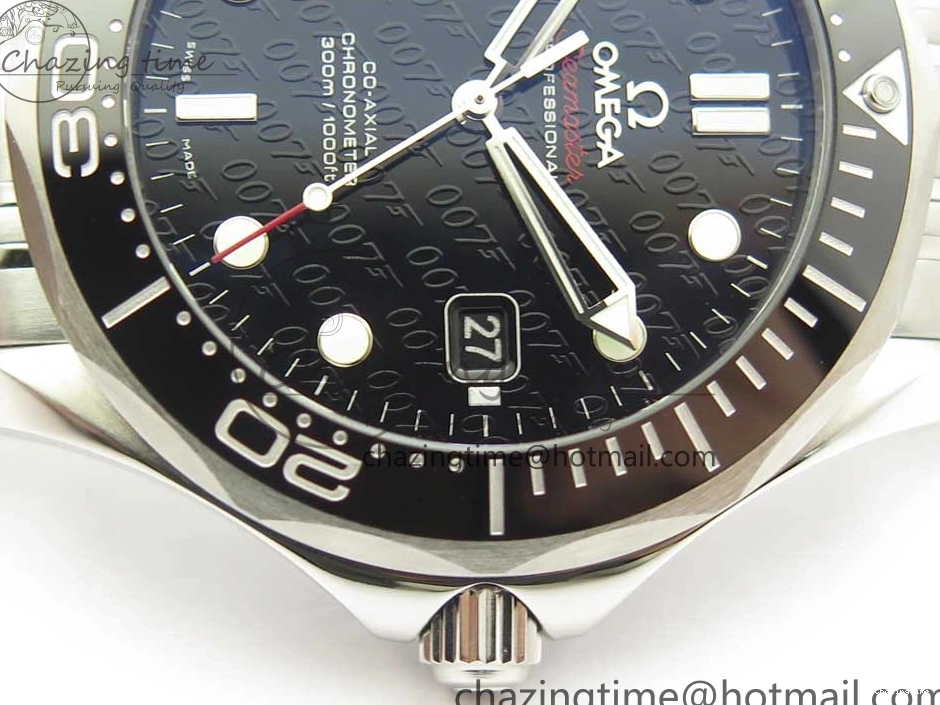 0510 Seamaster 300M Chronometer SS “007” Limited Edition OMF 1:1 Best Edition on SS Bracelet A2824 (Black Balance Wheel) V Seasonal 7952